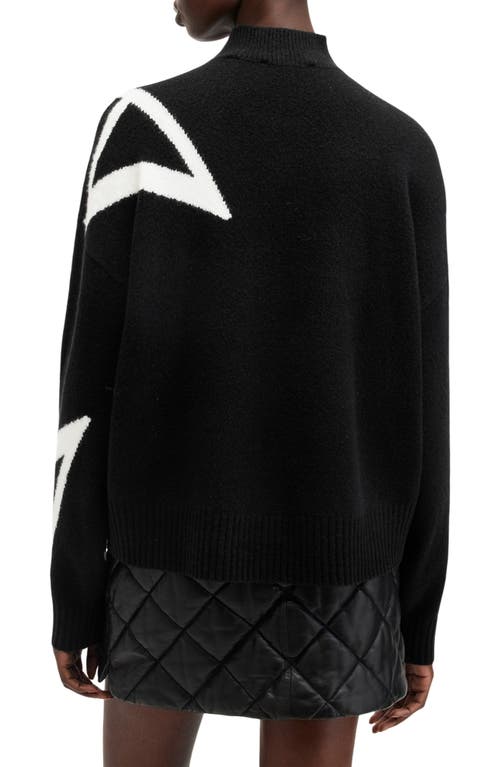 Allsaints A Star Turtleneck Sweater In Black