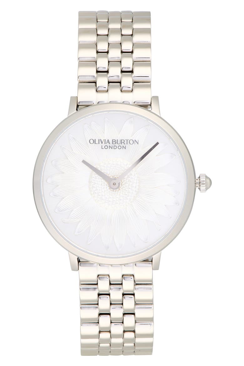 Sunflower Bracelet Watch, 36mm, Main, color, SILVER