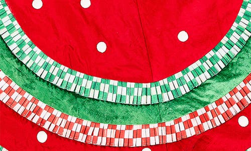 Mackenzie-childs Mackenzie Childs Check It Out Tree Skirt In Red