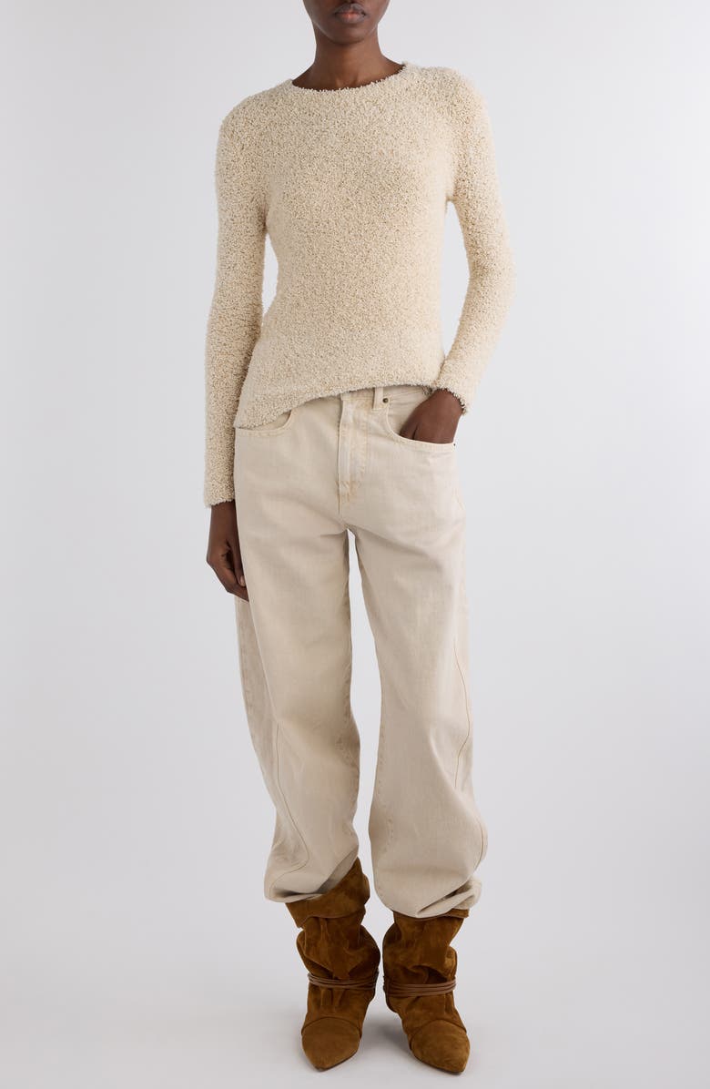 Isabel Marant Bethany Bouclé Sweater, Alternate, color, Ecru