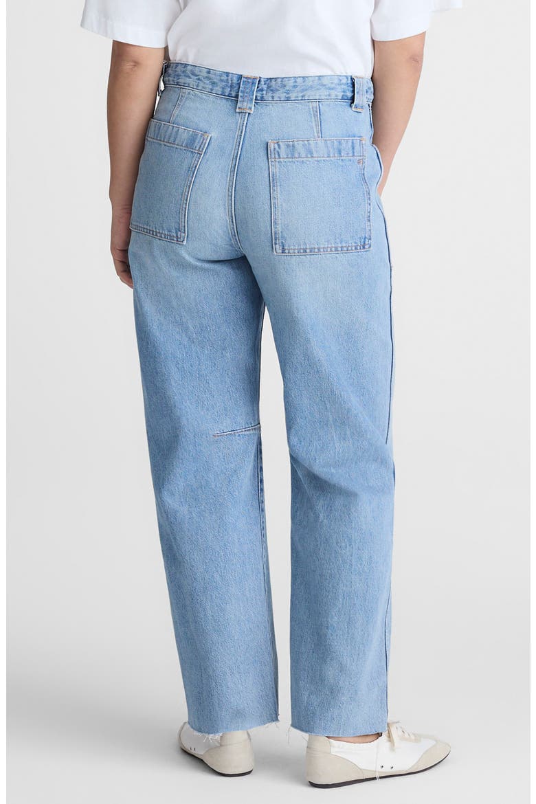 Darted Utility Barrel Leg Jeans, Alternate, color, FADED HORIZON WASH