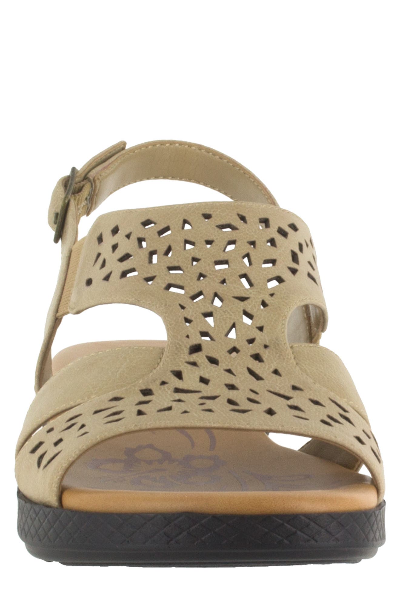 EASY STREET Bolt Perforated Strappy Sandal, Alternate, color, Stone