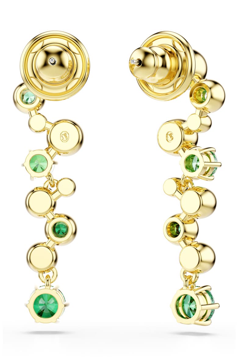 Constella Crystal & Zirconia Drop Earrings, Alternate, color, GOLD/ GREEN