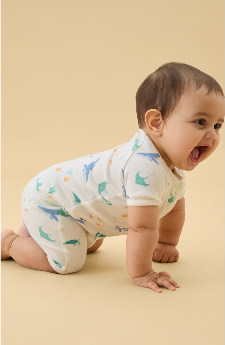 MORI Printed Ribbed Summer Zip-Up Sleepsuit, Alternate, color,