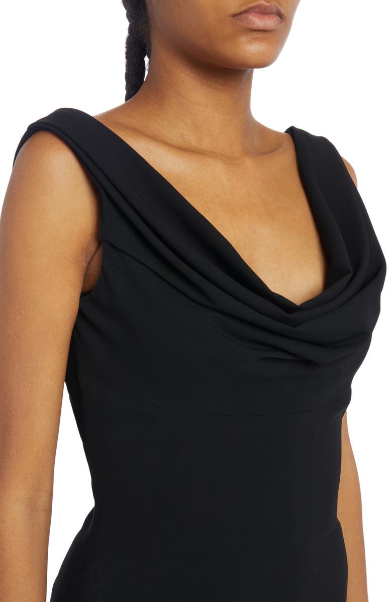 Versace Cowl Neck Sleeveless Midi Dress, Alternate, color, 