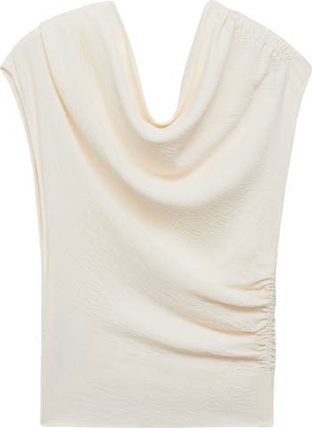 Asymmetric Off the Shoulder Ruched Top
