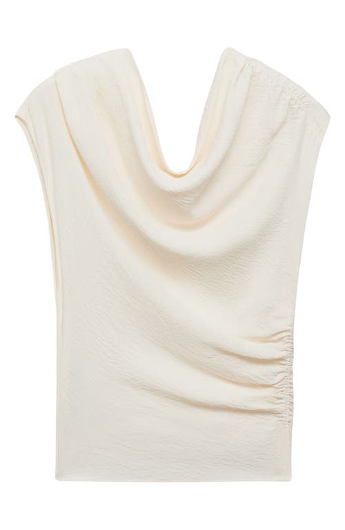 MANGO MANGO ASYMMETRIC OFF THE SHOULDER RUCHED TOP 