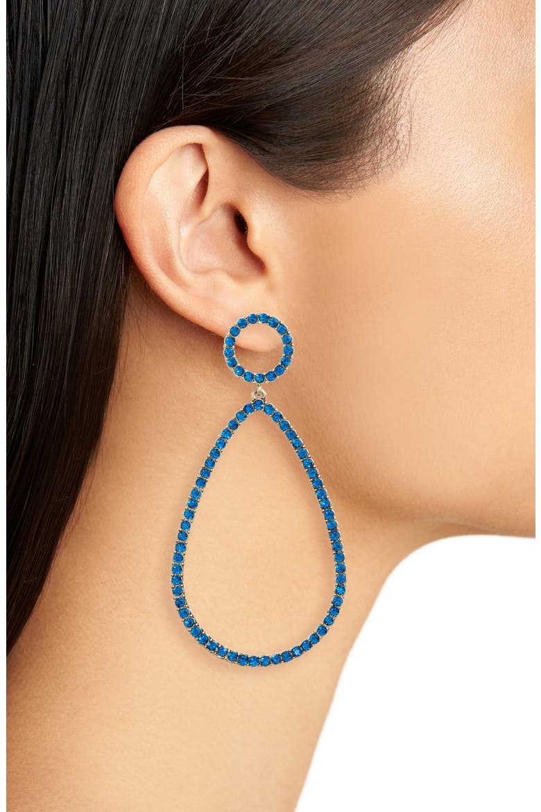 Genevieve Hoop Earrings, Alternate, color, BLUE
