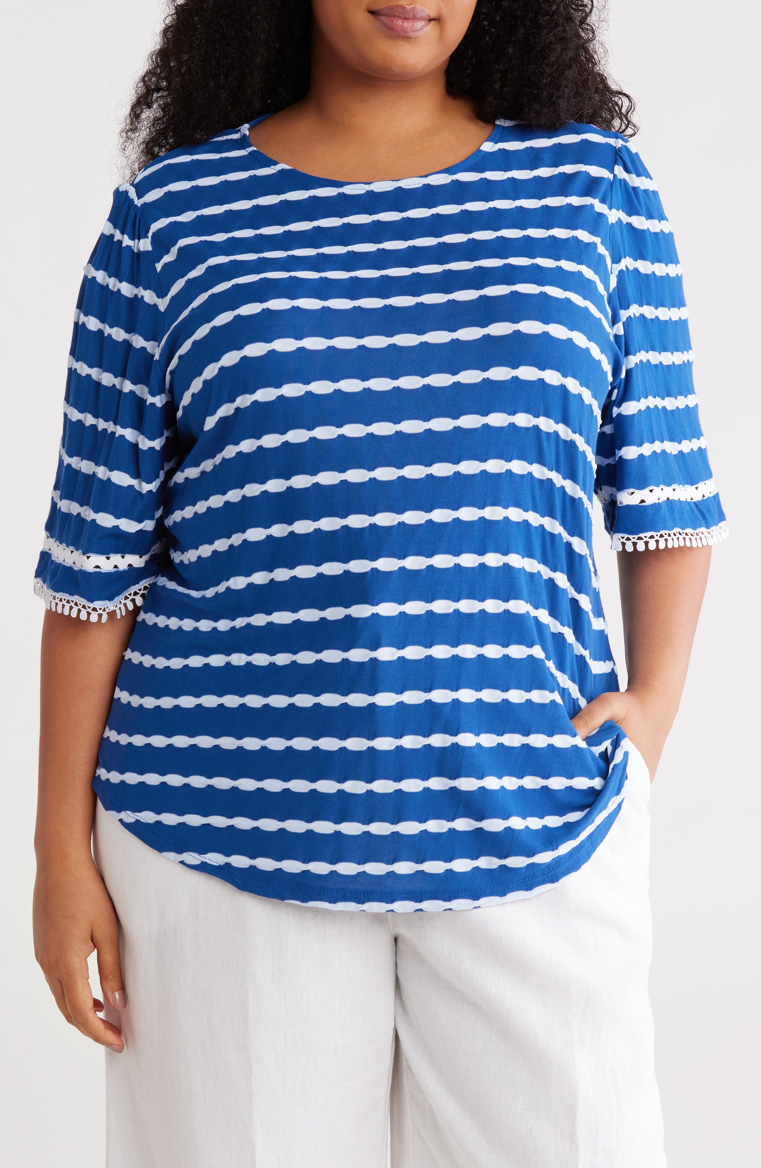 Ruby Rd Woman RUBY RD Tapered Stripe Top (Women) | Nordstromrack