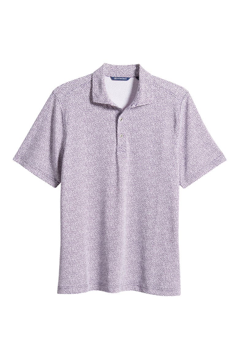 Virtue Piqué Botanical Print Polo, Alternate, color, COLLEGE PURPLE
