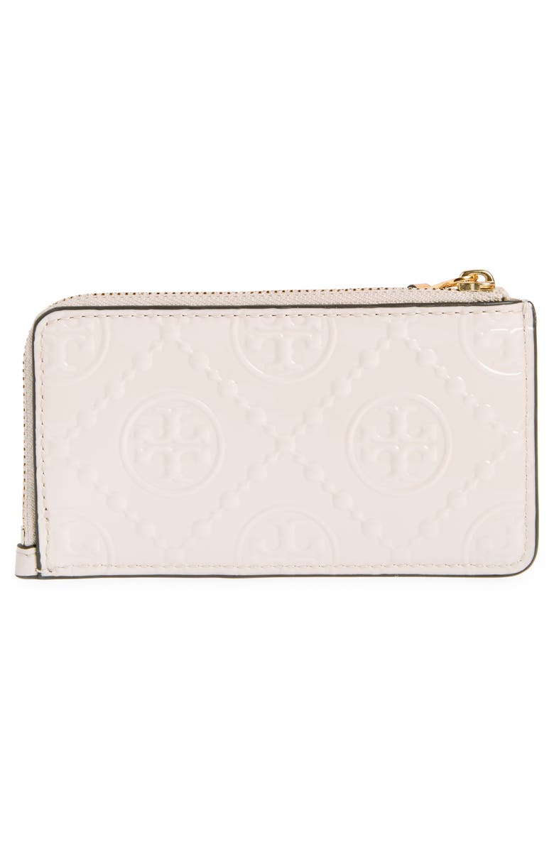 Tory Burch T-Monogram Embossed Zip Wallet, Alternate, color, 