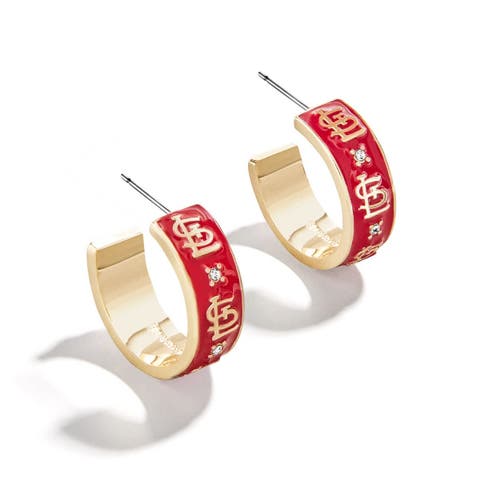 x BaubleBar St. Louis Cardinals Enamel Hoop Earrings