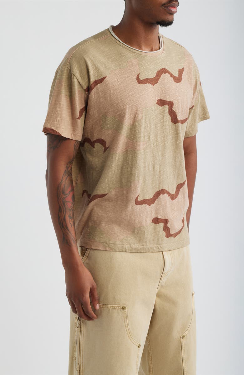 Elwood Slub Print Cotton Crewneck T-Shirt, Alternate, color, Sand Camo