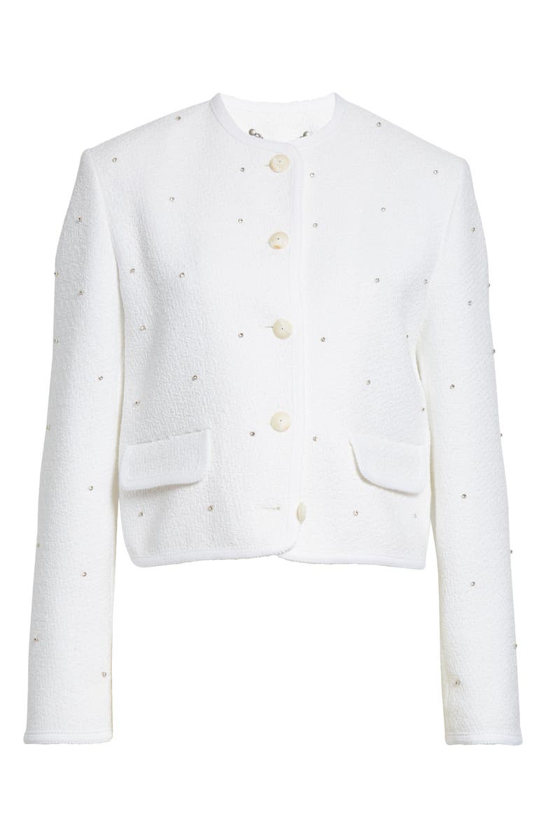 Golden Goose Rhinestone Boxy Bouclé Jacket, Main, color, Off-White