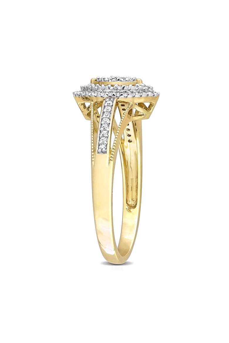 Pavé Diamond Double Halo Marquise Ring - 0.25ct., Alternate, color, WHITE