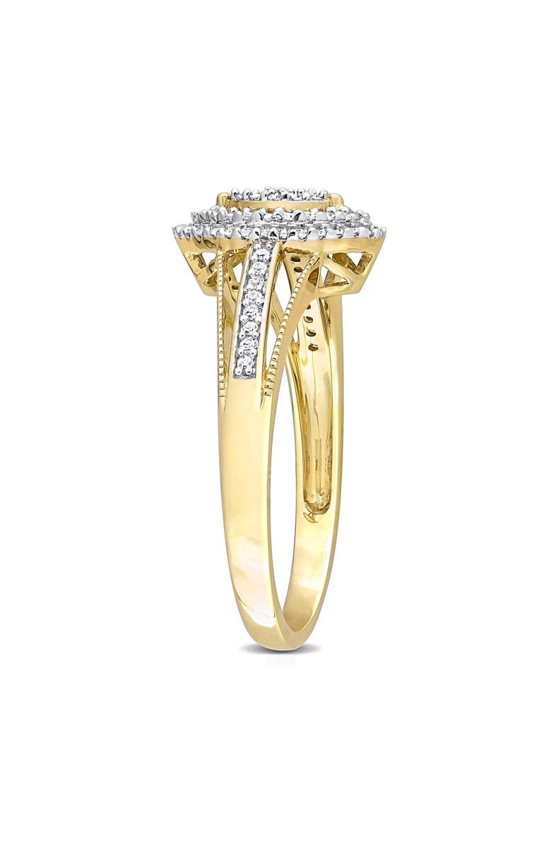 DELMAR Pavé Diamond Double Halo Marquise Ring - 0.25ct., Alternate, color, White