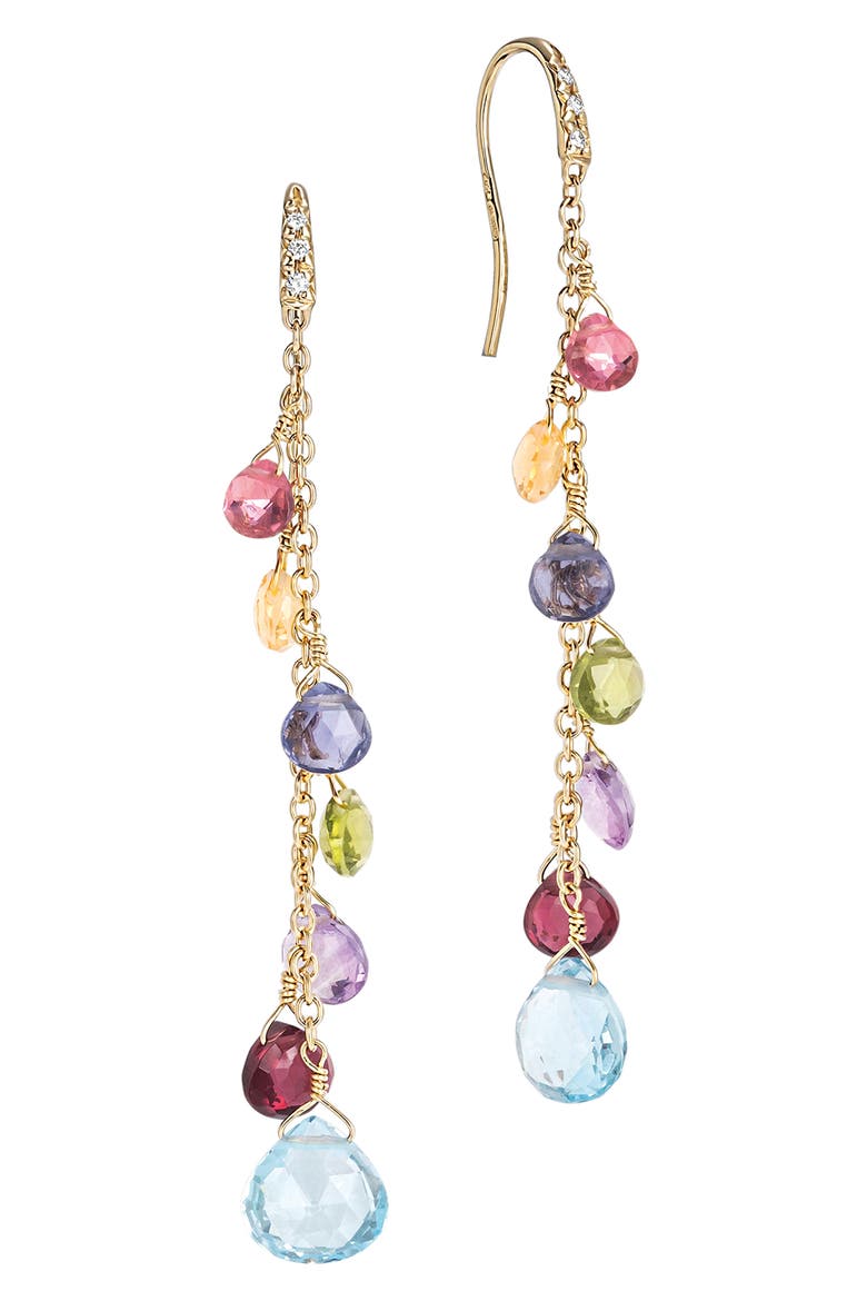 Paradise Drop Earrings, Main, color, YELLOW GOLD