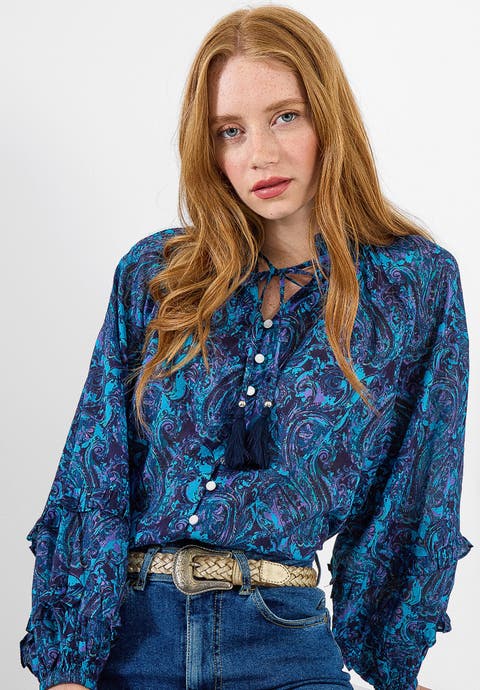 Boho Tassel Blouse (plus)