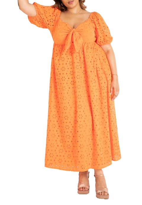 Eyelet Tie Front Maxi Dress (Plus Available)