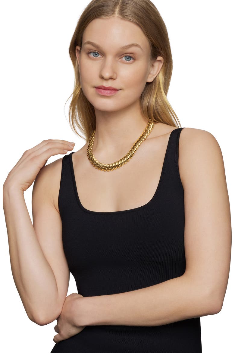Sculpted Cable Necklace in 18K Yellow Gold, 14mm, Alternate, color, 18K YELLOW GOLD