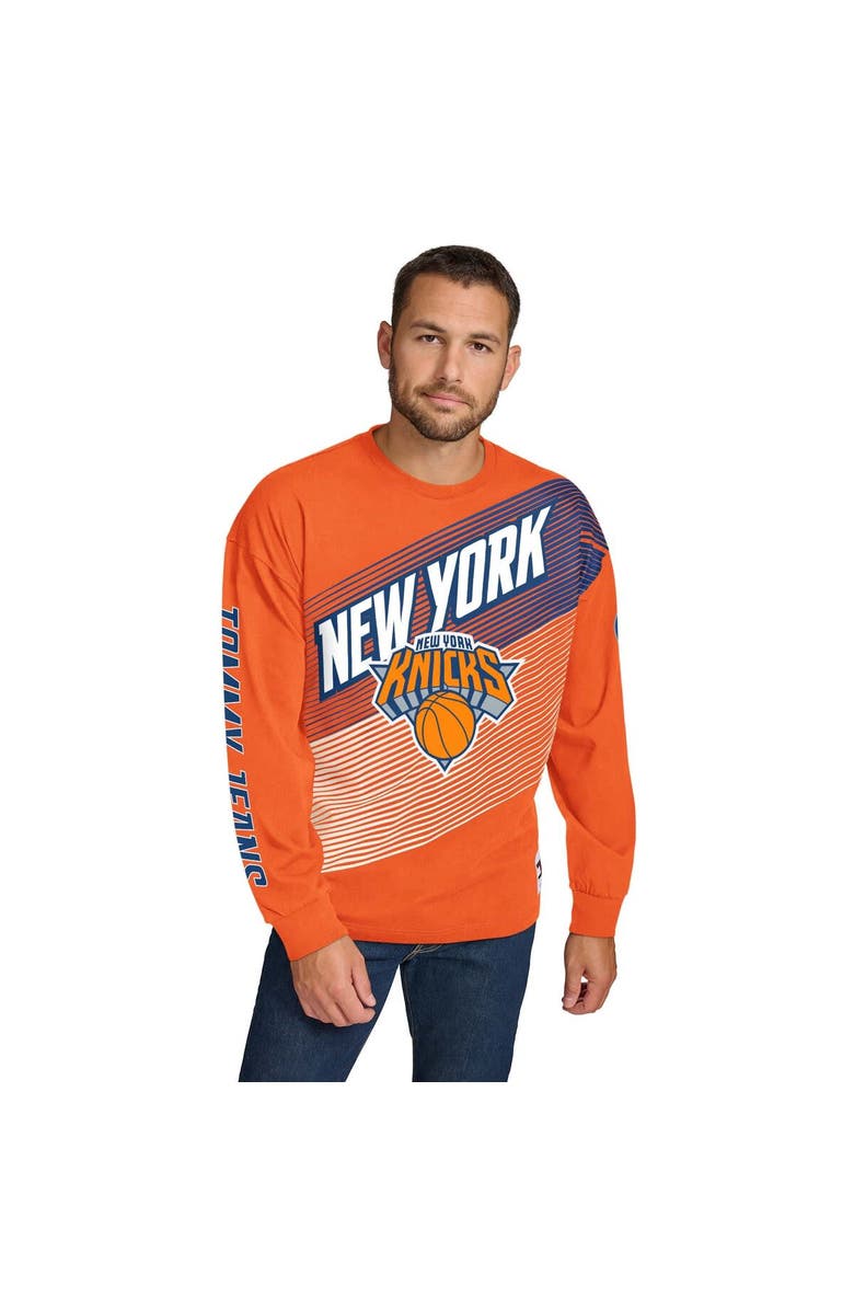 TOMMY JEANS Men's Tommy Jeans Orange New York Knicks Lucas Long Sleeve T-Shirt, Alternate, color, Orange