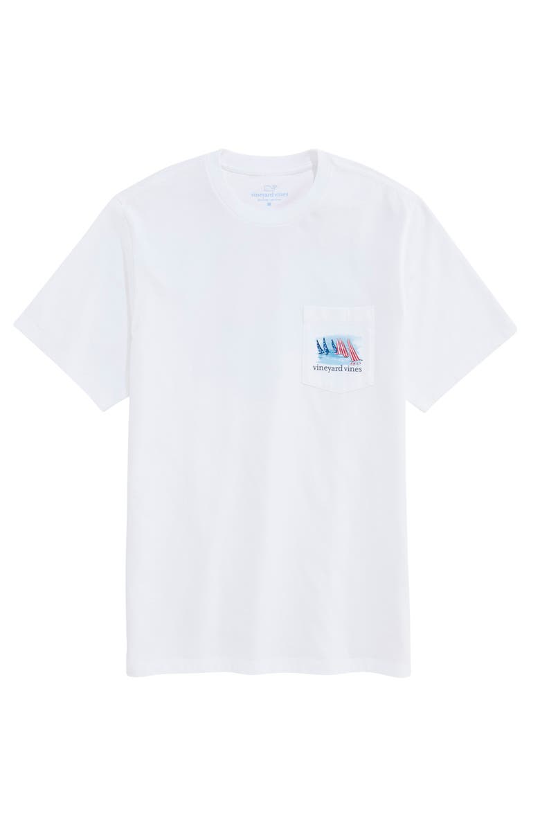 vineyard vines Race to the US Graphic Pocket T-shirt, Main, color, White Cap