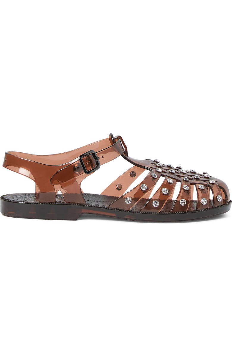 Loeffler Randall Rhys Studded Jelly Sandal, Alternate, color, Brown/ Clear