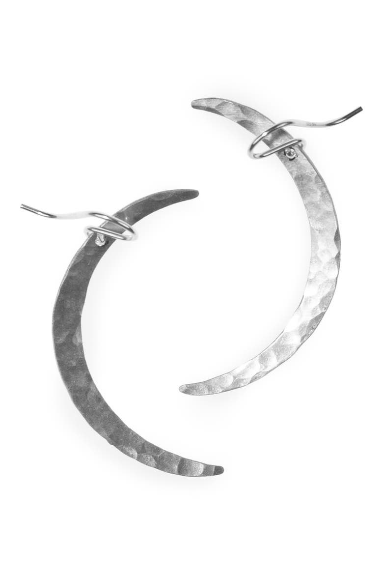 Crescent Moon Earrings, Main, color, SILVER