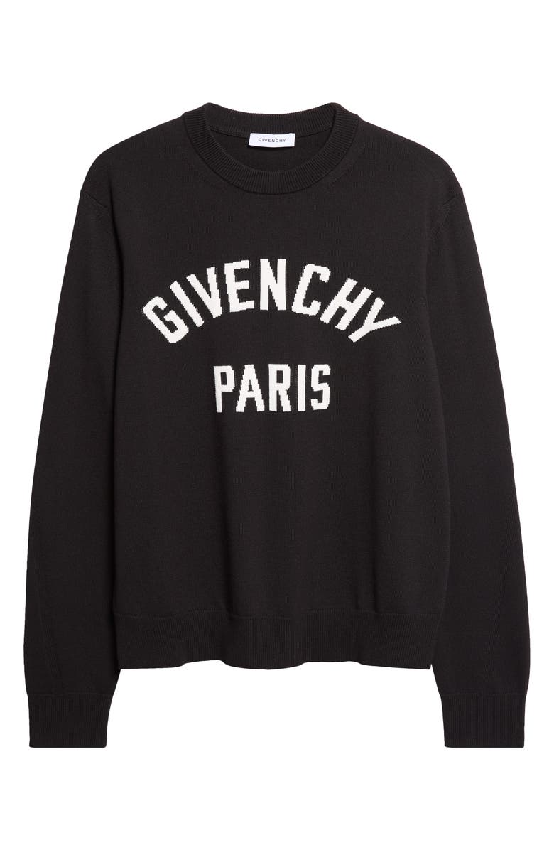 Givenchy Couture Intarsia Crewneck Sweater, Main, color, Black