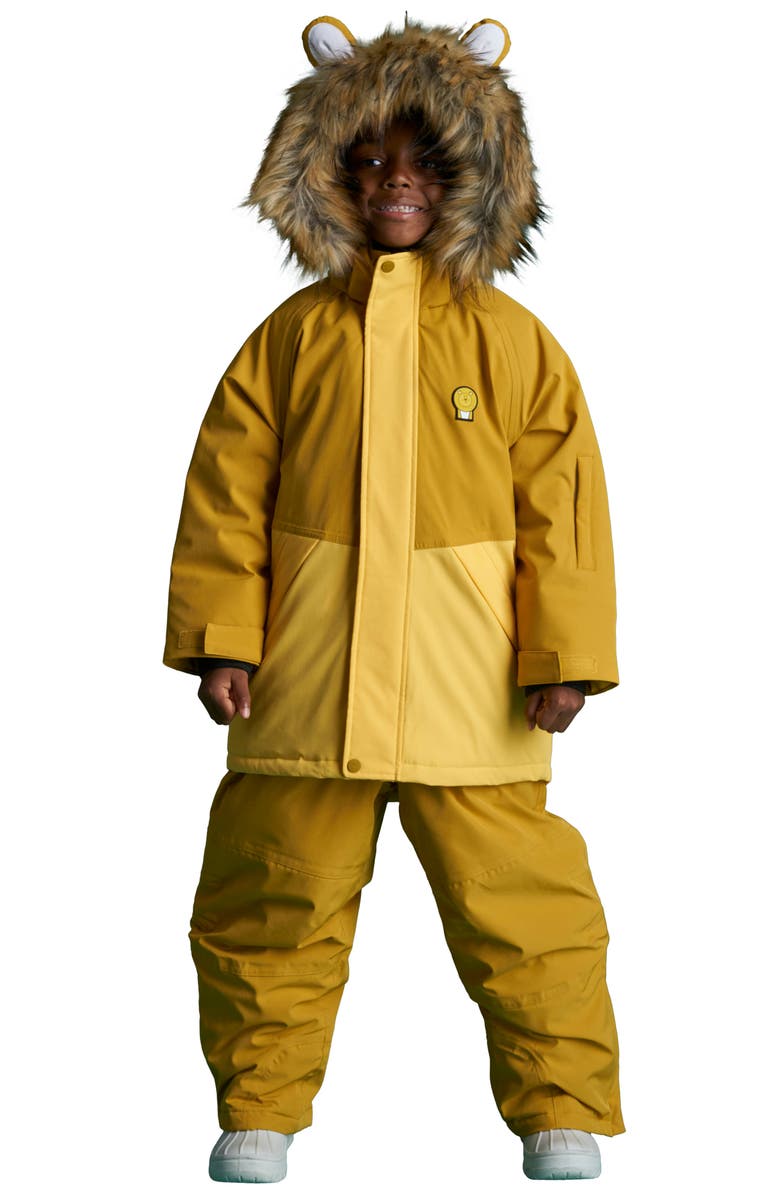 Roarsome Cub the Lion Ski Jacket, Main, color, Yellow