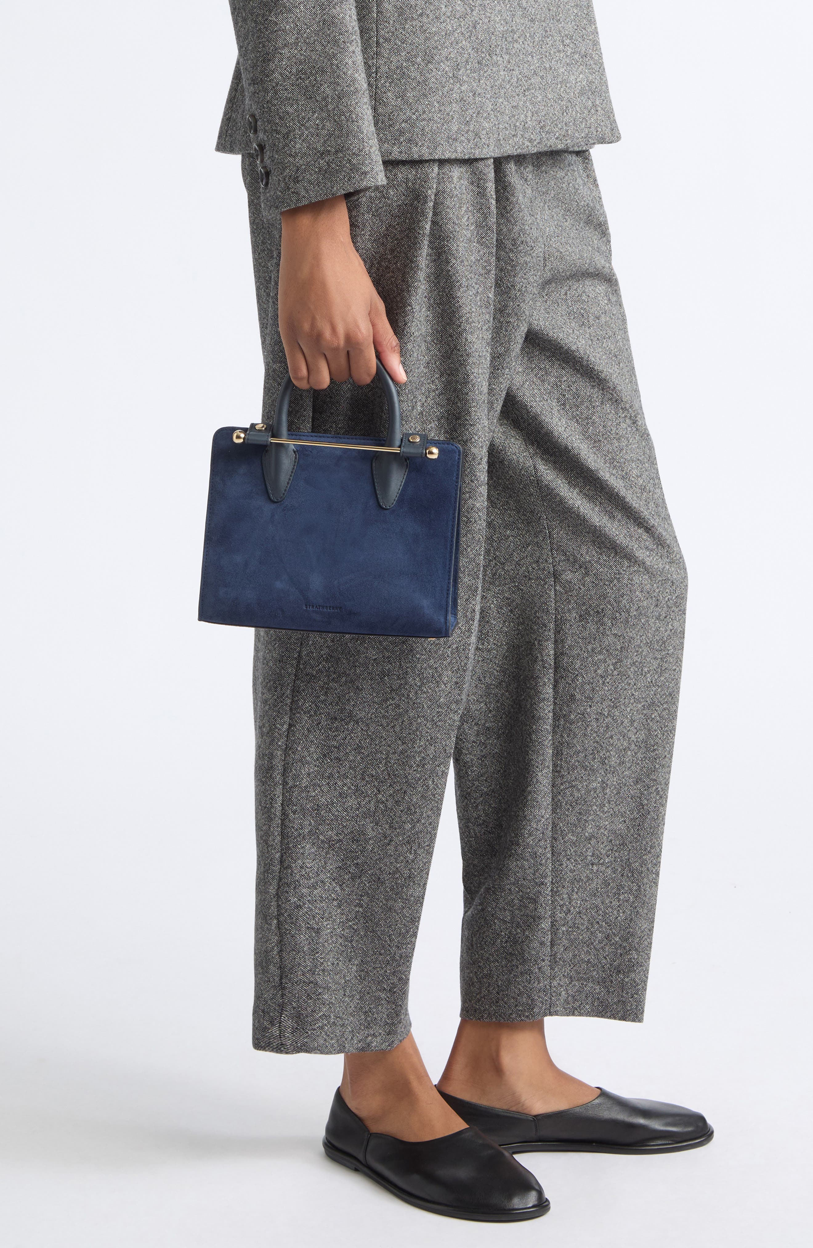 Mini Suede Tote, Alternate, color, LOCH BLUE