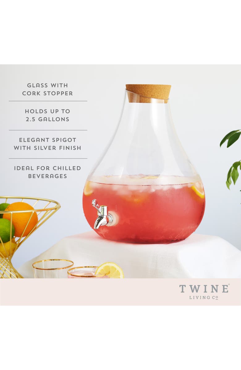 TWINE Pearl Beverage Dispenser, Alternate, color, Clear