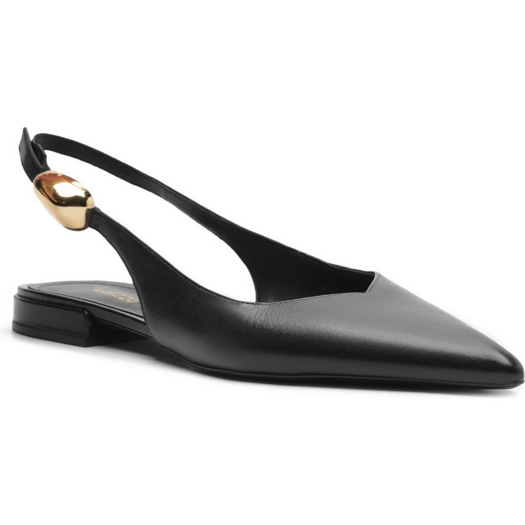 Arezzo Farrah Slingback Pointed Toe Flat In Black