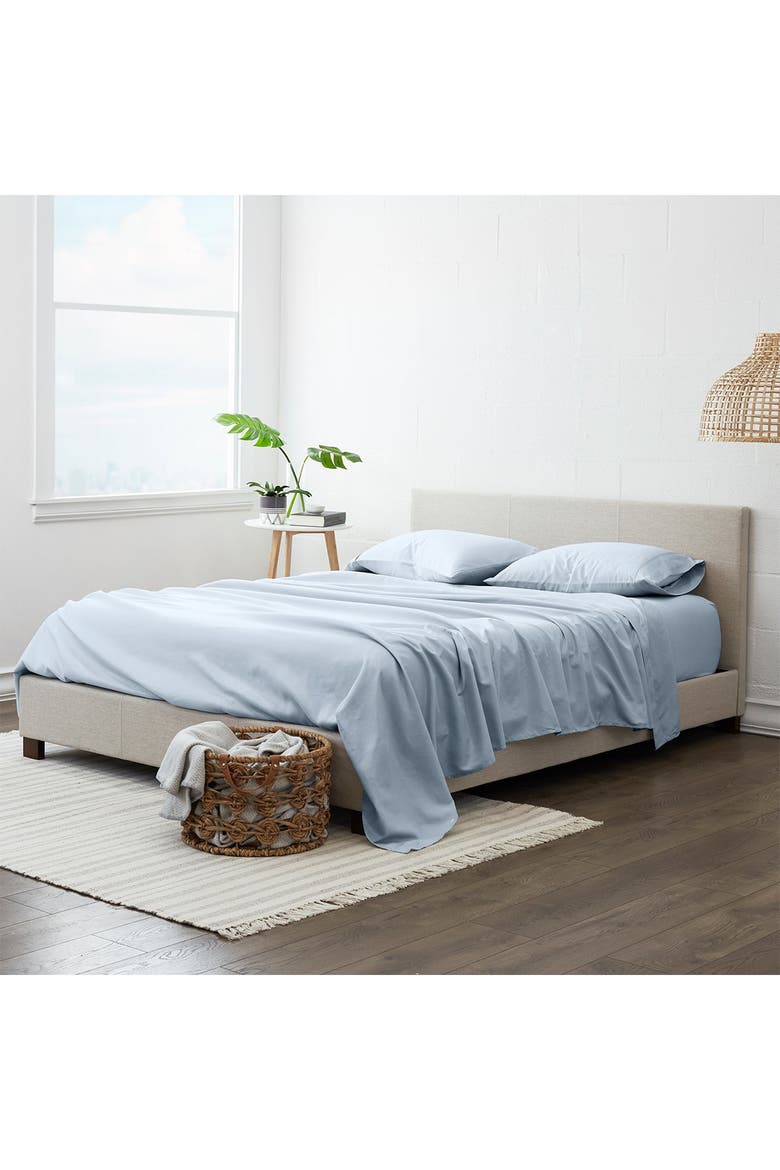 Home Collection Premium Ultra Soft 4-Piece Solid Bed Sheet Set - Light Blue, Alternate, color, LIGHT BLUE