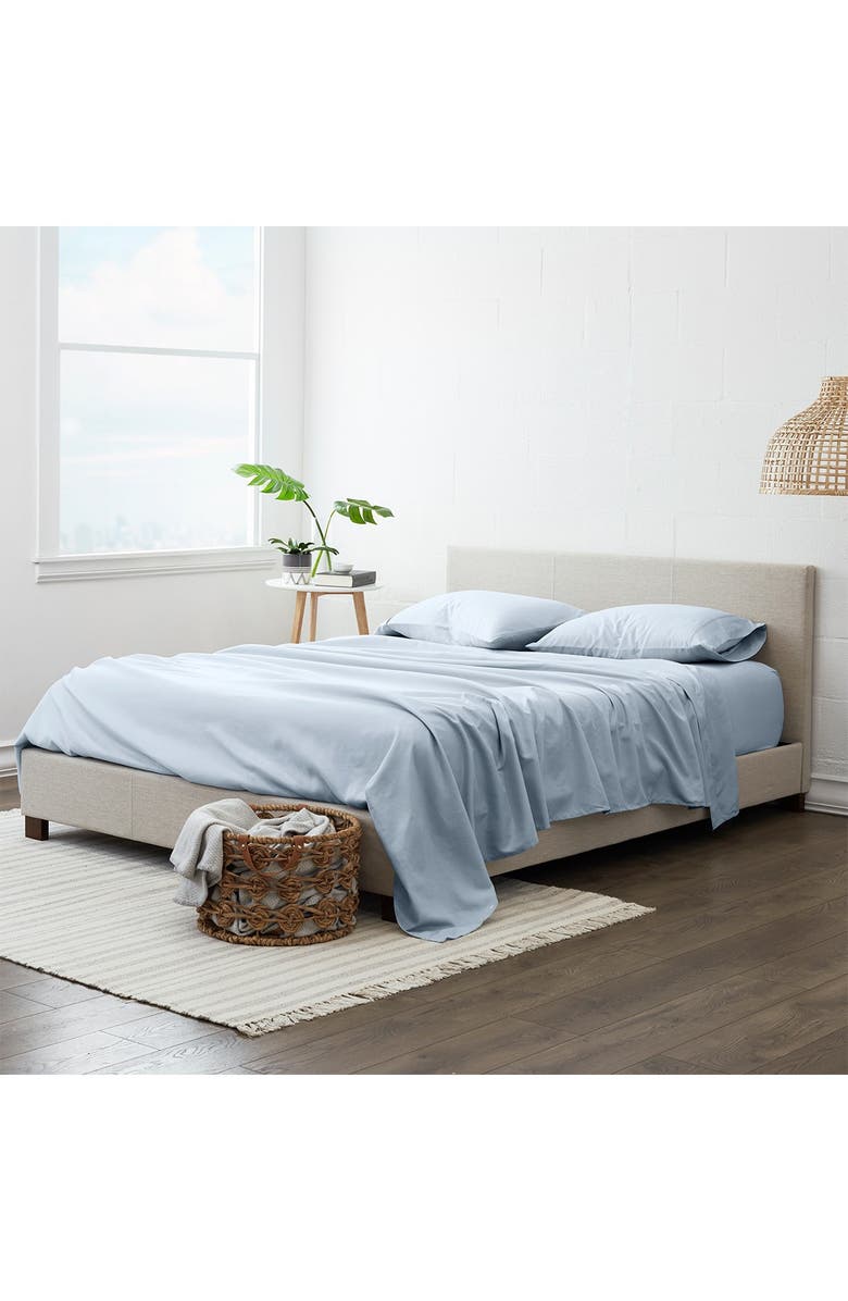 IENJOY HOME Home Collection Premium Ultra Soft 4-Piece Solid Bed Sheet Set - Light Blue, Alternate, color, Light Blue