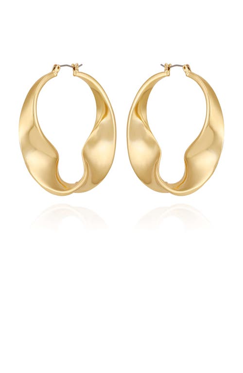 Vince Camuto Gold-tone Sculptural Twisted Hoop Earrings In Gold