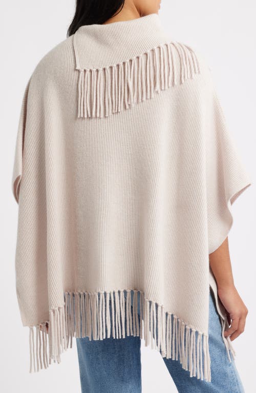 Margaret O'leary Fringe Trim Cashmere Poncho In White