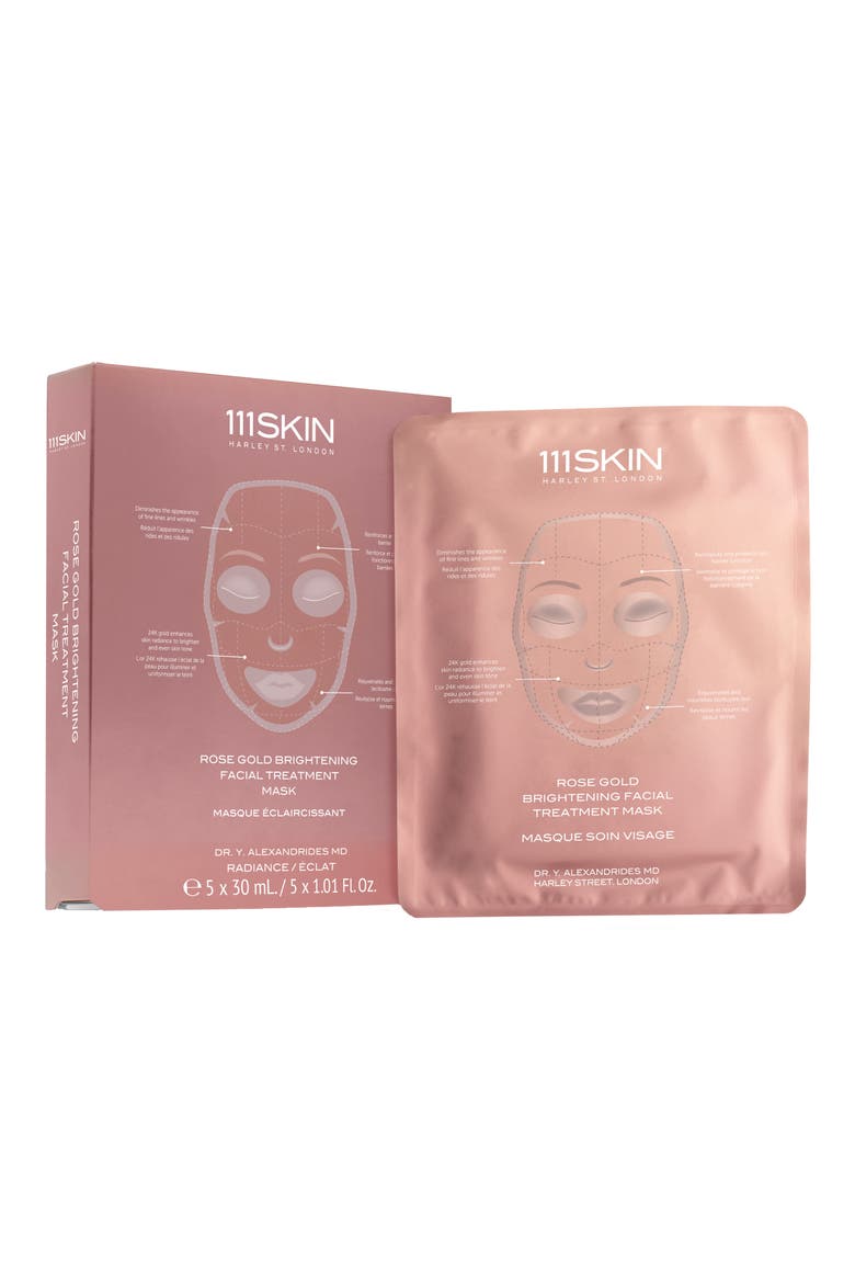 5-Pack Rose Gold Brightening Facial Treatment Mask, Alternate, color, NO COLORDNU