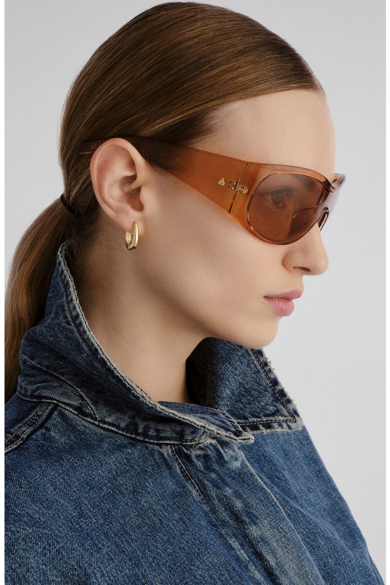 Gender Inclusive Artemis 155mm Shield Sunglasses, Alternate, color, CLAY / HAZEL TINT