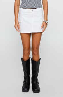 Princess Polly Grishea Low Rise Cargo Denim Miniskirt