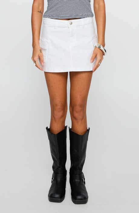 Princess Polly Grishea Low Rise Cargo Denim Miniskirt