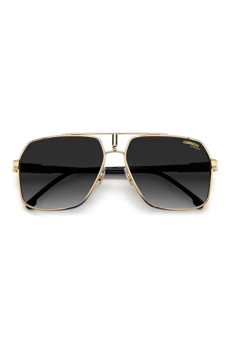 62mm Oversize Gradient Navigator Sunglasses, Alternate, color, BLACK GOLD/ GREY SHADED