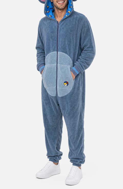 Elephant Hooded Fleece Jumpsuit