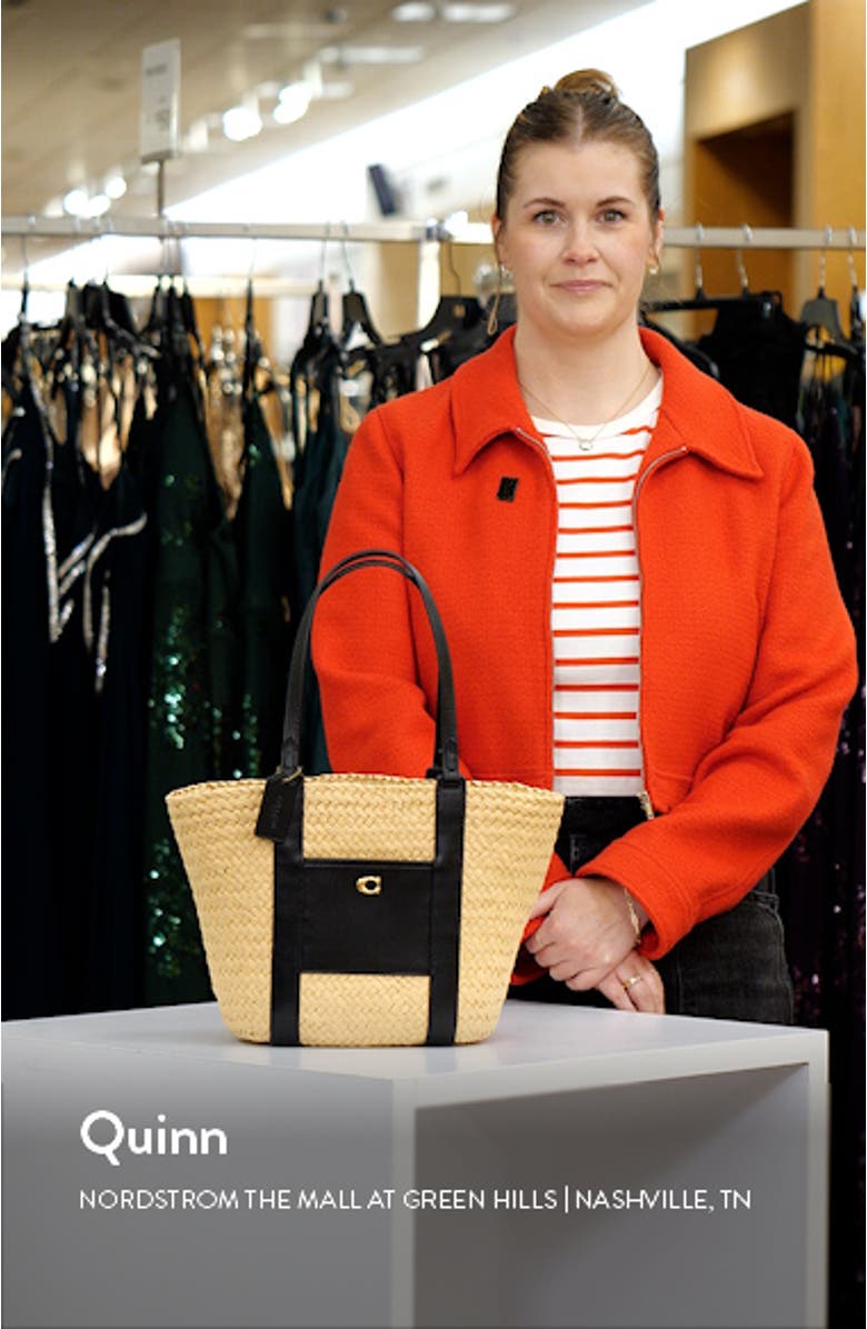 Small Straw Pocket Tote, sales video thumbnail