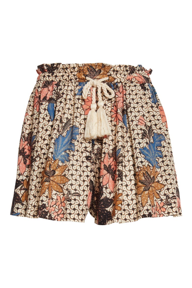 Bijou Floral Print Cotton Blend Cover-Up Shorts, Alternate, color, JASMINE