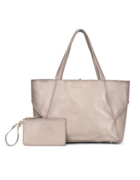 Wishbone Oversized Leather Carryall Tote