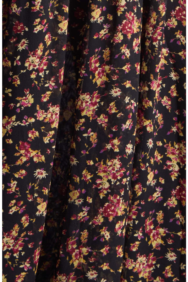 Etta Silk Dress, Alternate, color, NOIR MILLE FLEUR