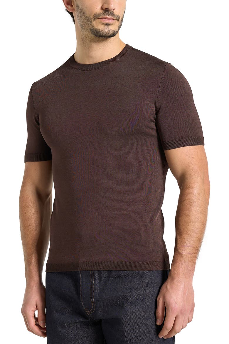 Ellis Luxe Knitted T-Shirt, Alternate, color, Brown
