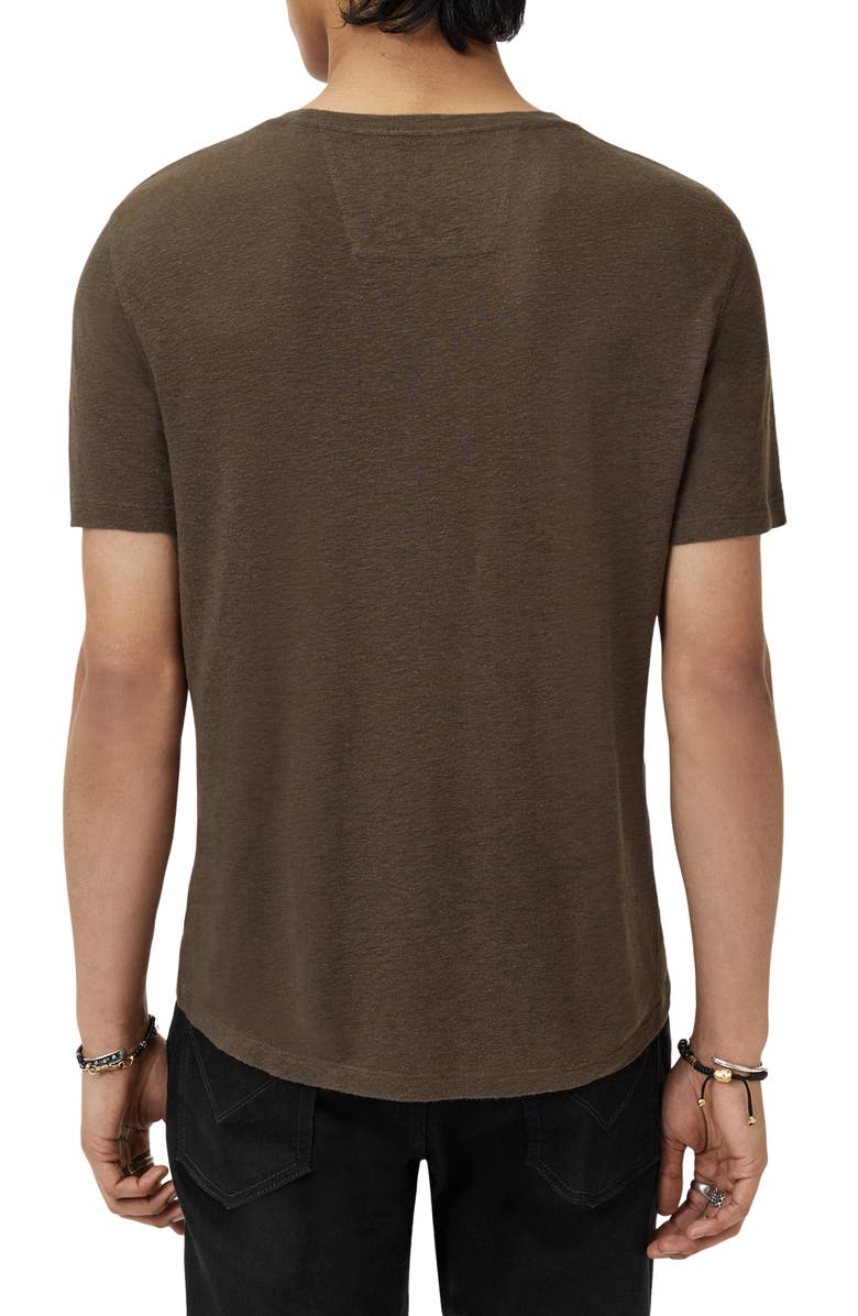 John Varvatos Peace Linen Blend T-Shirt, Alternate, color, Teakwood