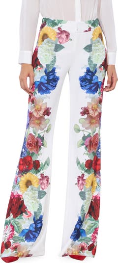 【Alice+Olivia】アリス&オリビア ANDREW 花柄パンツ Alice + Olivia Andrew Placed Floral Slim Bootcut Pants